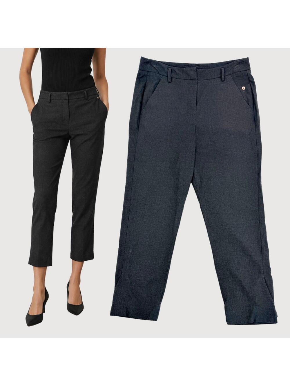 Kit and Ace Luxe Wool Cashmere Ankle Zip Pants Gray 6